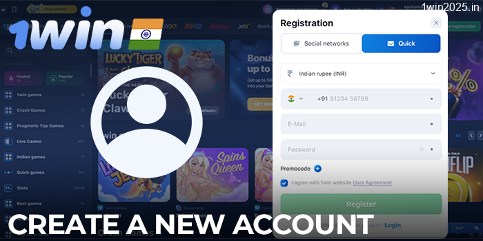 Create a profile to play at the 1win Casino