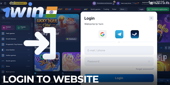 Login to 1win website for Indian players