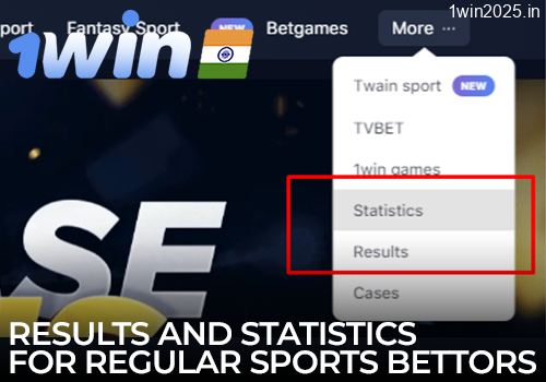 Sports results and statistics on the 1win website