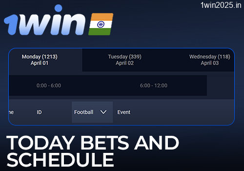 Today's bets and schedule on sports on the 1win website