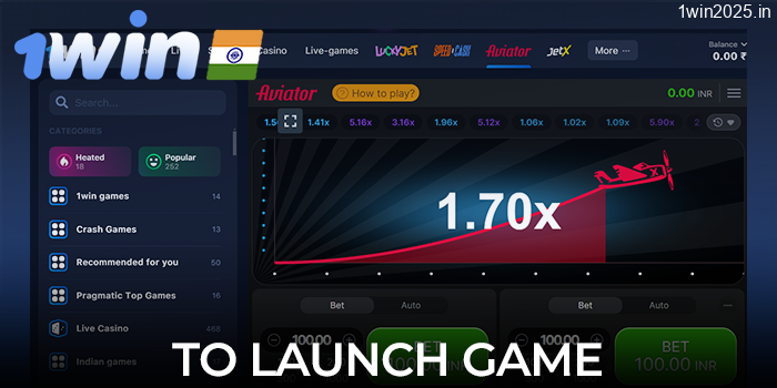 Click on the game logo to start the game on the official 1win website