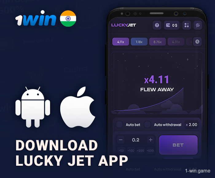 Play Lucky Jet in the 1Win mobile app