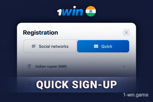 Quick sign-up 1win In India