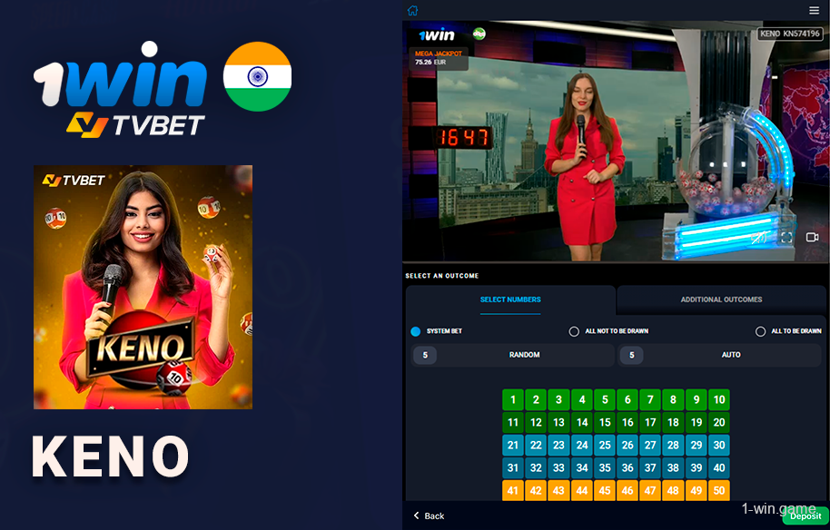 Keno - 1Win TVBet Live Game