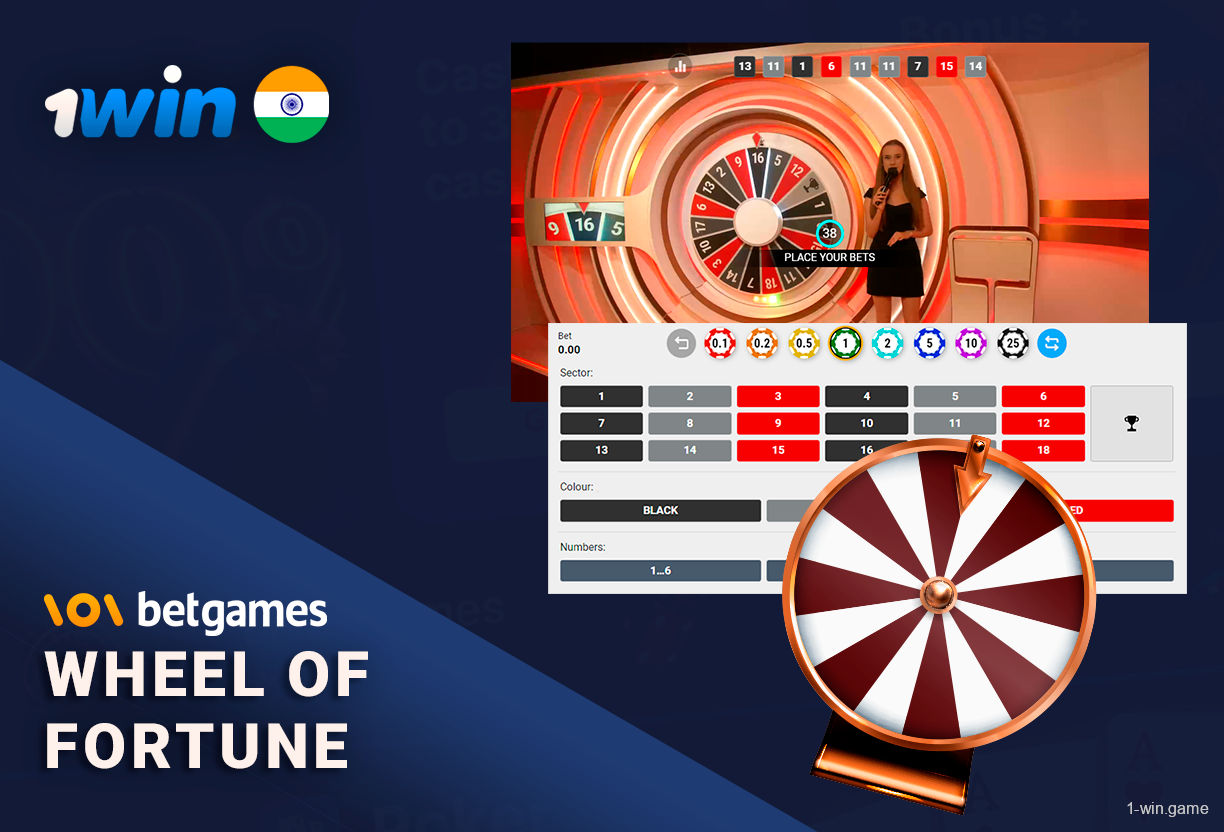 Wheel of Fortune Live Game from Betgames at 1Win India