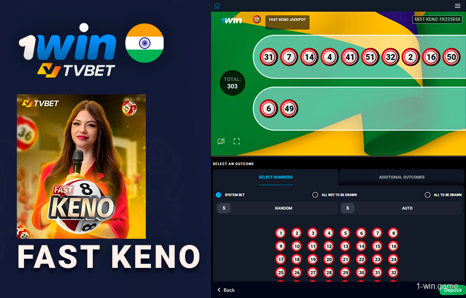 Fast Keno - Instant version of popular game at 1Win TVBet