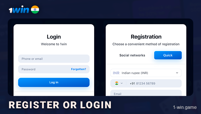 Register or login at 1Win